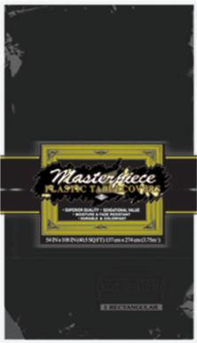 Black Plastic Table Cover, 54 x 108 Inches