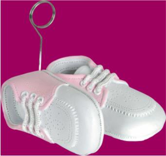 Pink Baby Shoes Photo and Balloon Holder