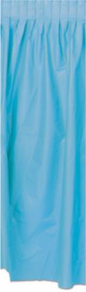 PLASTIC TABLE SKIRT 29"X14' LIGHT BLUE