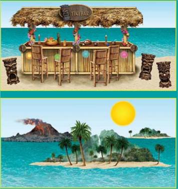 Bar & Island Insta-Theme Luau Props, 8 Pack