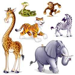 Jungle Animal Party Props, 6 Pack