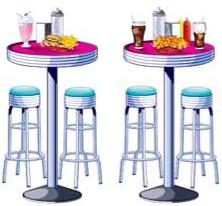 Soda Shop Tables & Stools Decorative Props