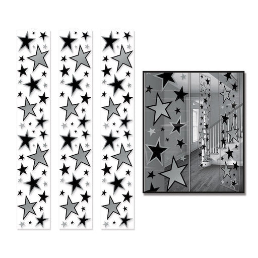 Black & Silver Star Party Panels, 3 Pack