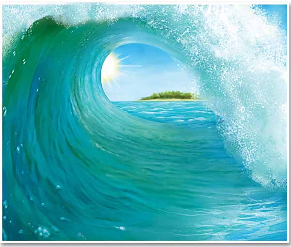 Surf Wave Insta-Mural Backdrop, 5' x 6'