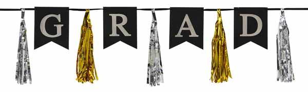 GRAD TASSEL STREAMER 13"X6'6"