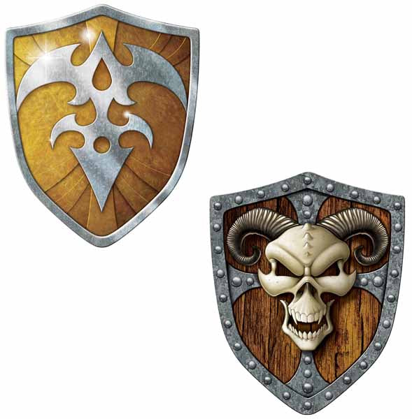 SHIELD CUTOUTS 2 SIDED 19" 2/PKG
