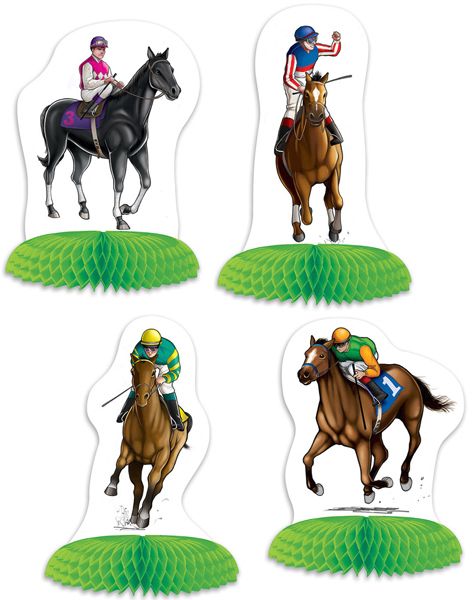 Horse Racing Mini Centerpieces, 4 Pack