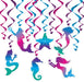 Mermaid Whirls Hanging Decorations, 12 Pack