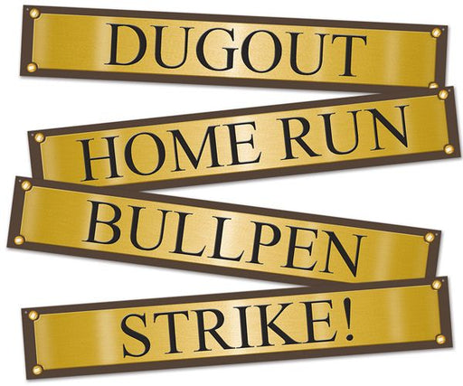 Baseball Street Sign Cutouts, 4-Pack