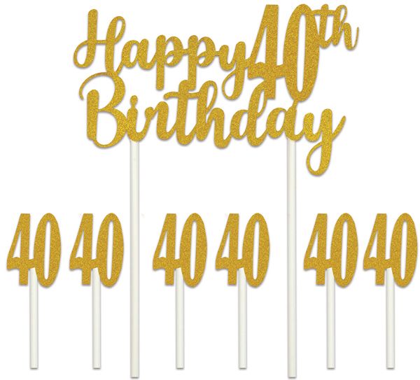 Happy 40th Birthday Cake Topper, 1 Count