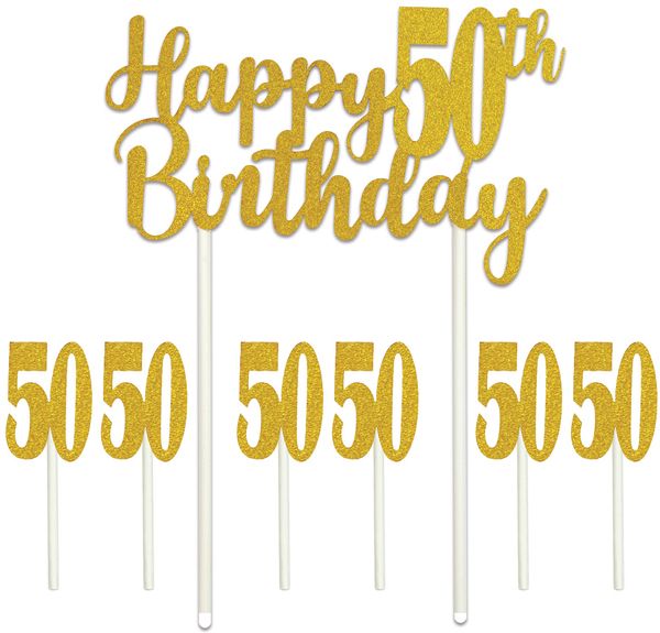 Happy 50th Birthday Cake Topper, 1 Count