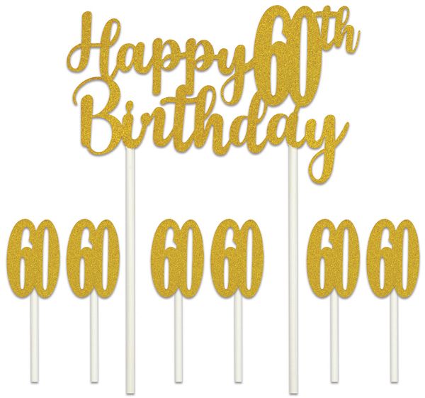 Happy 60th Birthday Cake Topper, 1 Count