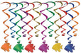 Fish Whirls Hanging Party Decorations, 12 Count