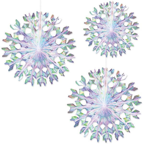IRIDESCENT FANS ASSTD (3/PKG)