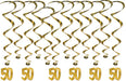 50th Anniversary Whirls Hanging Decorations, 12 Count