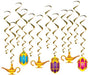 Lantern & Lamp Hanging Whirl Decorations, 12 Pack
