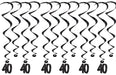 40th Birthday Whirl Decorations, 12 Pack