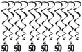50th Birthday Hanging Whirl Decorations, 12 Count