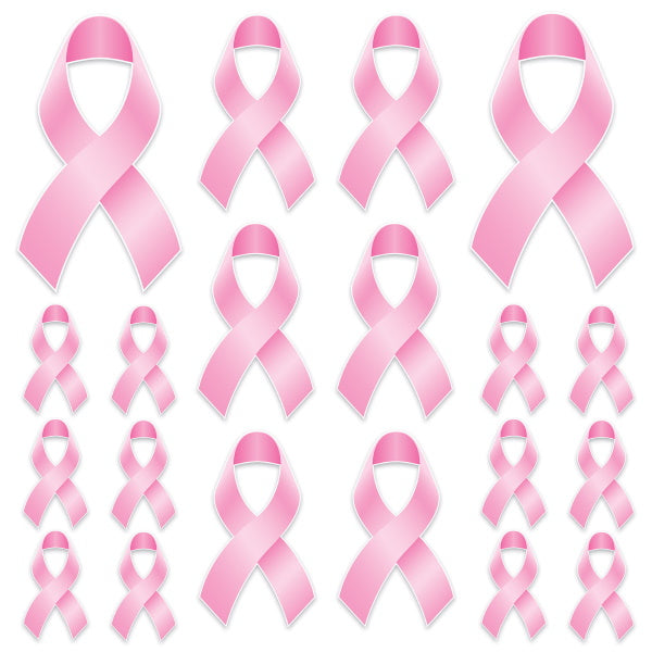 Pink Ribbon Cutouts, 20 Count in 3 Sizes