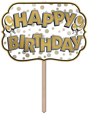 Foil Happy Birthday Yard Sign, 10 x 14.5 Inches