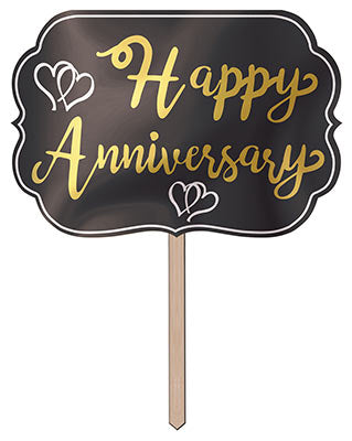 Foil Happy Anniversary Yard Sign, 10 x 14.5 Inches