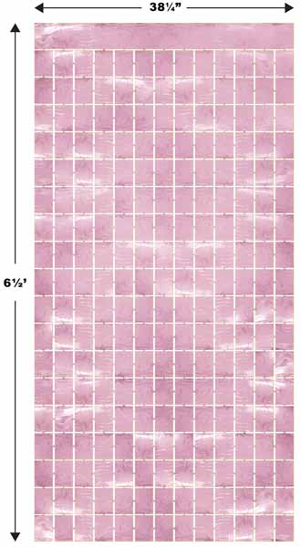 SQUARE CURTAIN PINK 6'6"X3'2.25" 1/PKG