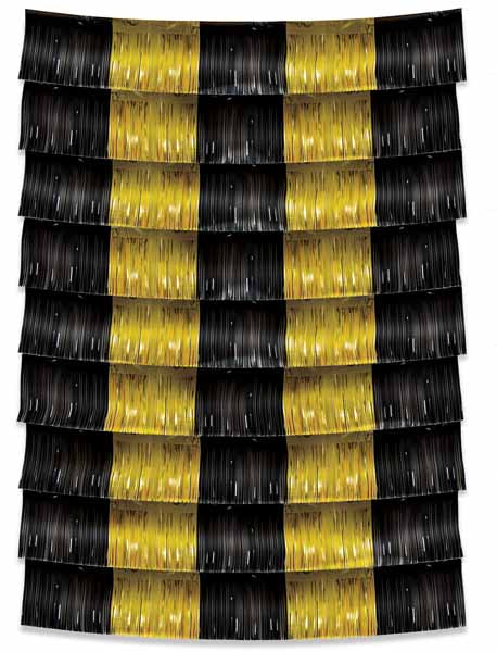 Black & Gold Fringe Backdrop, 9 Pieces