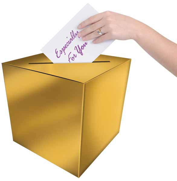 Gold Foil Card Box, 9 x 9 Inches