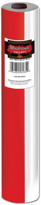 RED & WHITE STRIPES TABLE ROLL 40"X100'