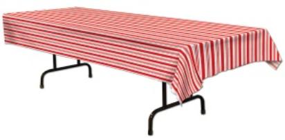 STRIPED TABLECOVER 54"X108" PLASTIC