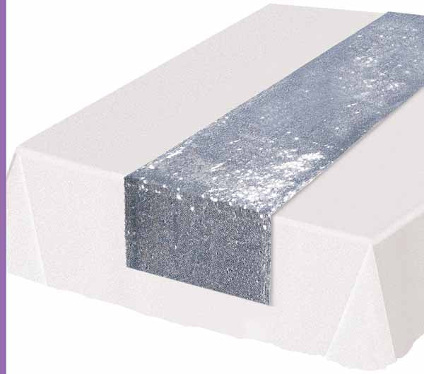 Silver Sequin Table Runner