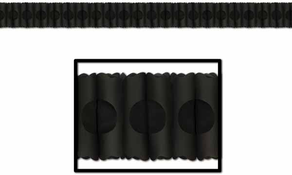 Black Tissue Garland, 5.5 Inches x 12 Feet