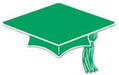 Green Mini Graduation Cap Cutouts, 10 Count