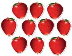 4-Inch Mini Apple Cutouts, 10-Pack