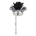 Feathered Mask with Stick for Mardi Gras
