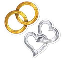 MINI WEDDING CUTOUT 10/PKG 5"