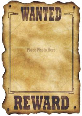 Western Wanted Sign, 17 x 12 Inches