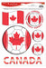 Canada Soccer Peel 'N Place Decorations, 6 per Sheet