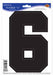 Black Number 6 Peel N Place Decoration