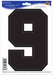 Black Number 9 Peel N Place Decoration