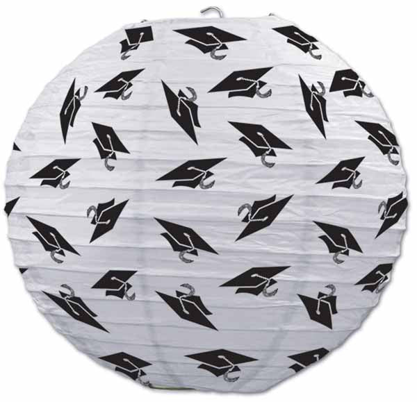 GRAD CAP PAPER LANTERNS 3/PK 9 ½"