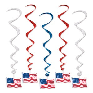 AMERICAN FLAG WHIRLS 5/PKG 3'