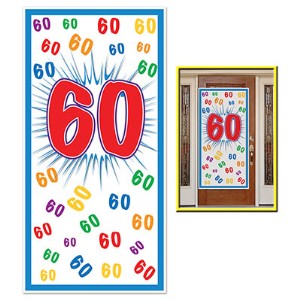 60th Birthday Door Cover, 30 Inches x 5 Feet