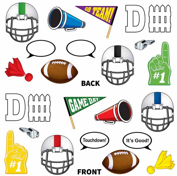 Football Photo Fun Signs, 12 Double-Sided Pieces