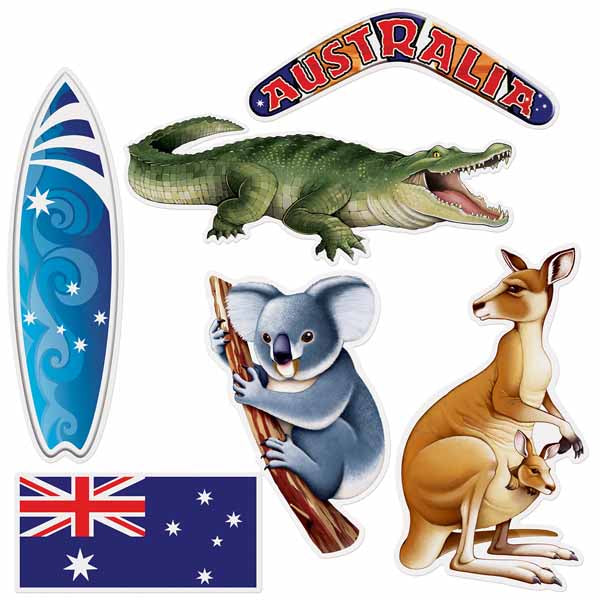 Australian Cutouts, 6 Count