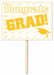 Gold Congrats Grad Yard Sign, 11 x 15 Inches