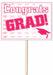 Pink Congrats Grad Yard Sign, 11 x 15 Inches
