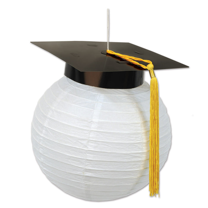 GRAD CAP PAPER LANTERNS 2/PKG 9½"