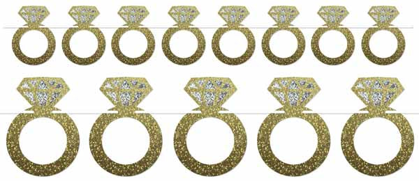 Diamond Ring Streamer, 6 Inches x 6 Feet