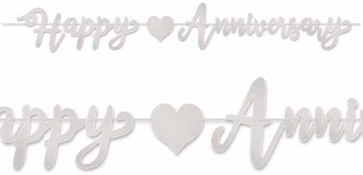 Silver Foil Anniversary Streamer